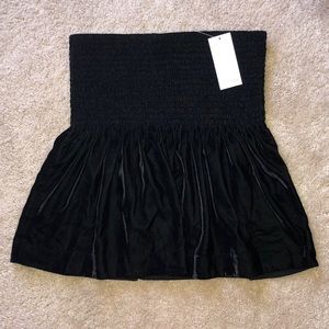 NWT Ella Moss black velvet strapless shirt / skirt
